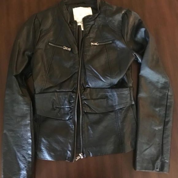 New without Tags Arden B. Faux Leather Motto Jacket Size Small - Picture 1 of 5